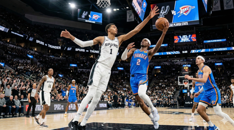 San Antonio Spurs vs Oklahoma City Thunder Match Player Stats