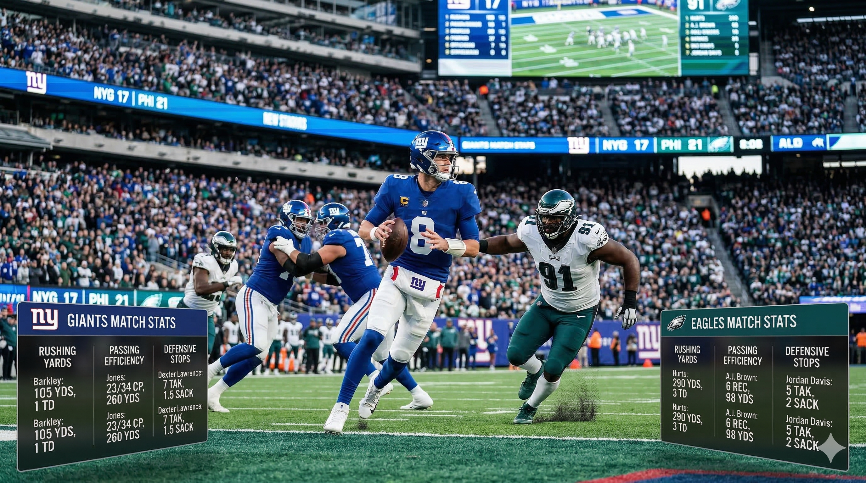 New York Giants vs Philadelphia Eagles Match Player Stats