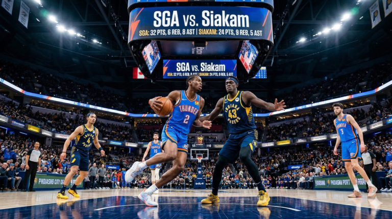 Indiana Pacers vs Oklahoma City Thunder Match Player Stats