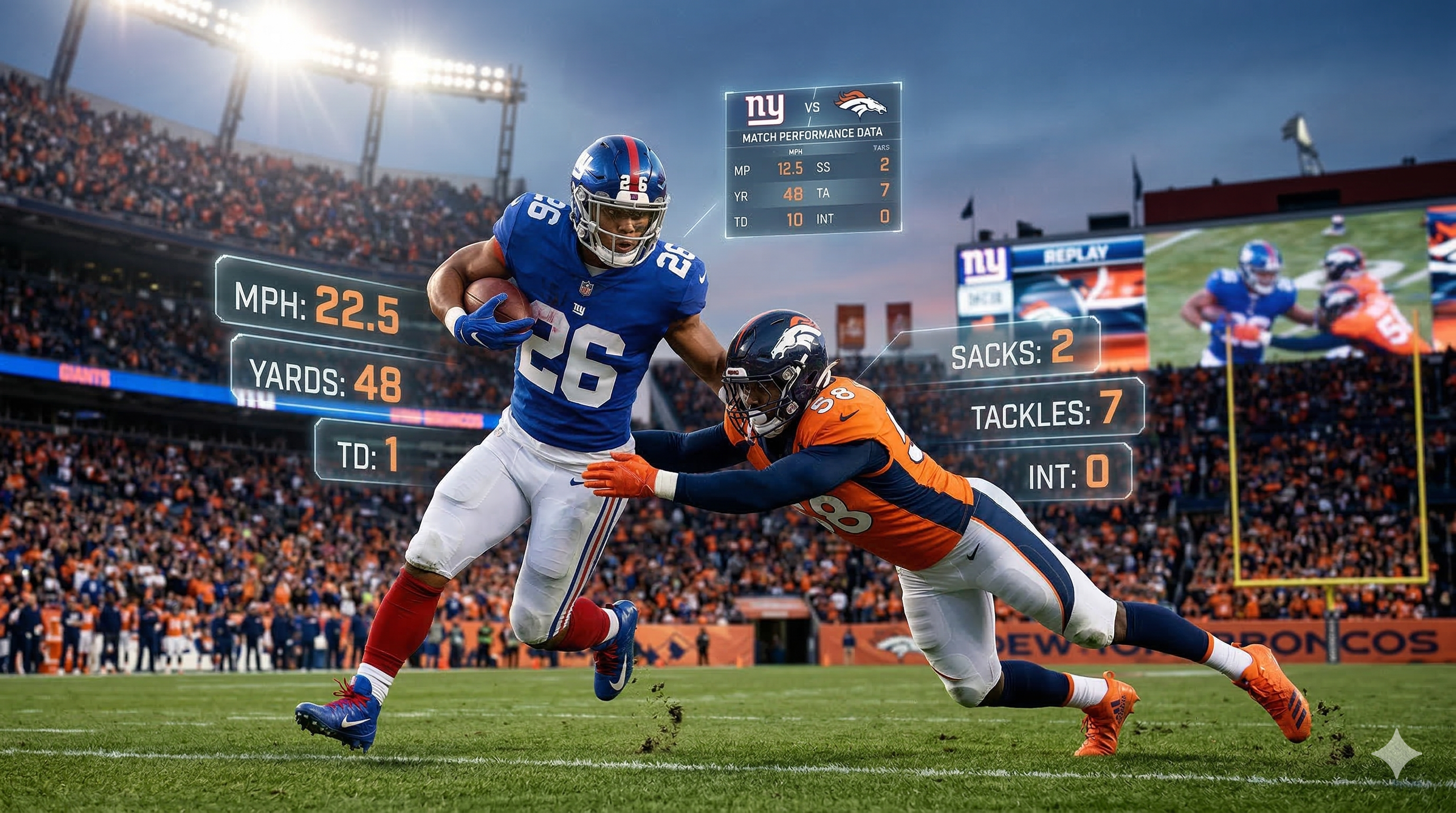 New York Giants vs Denver Broncos Match Player Stats