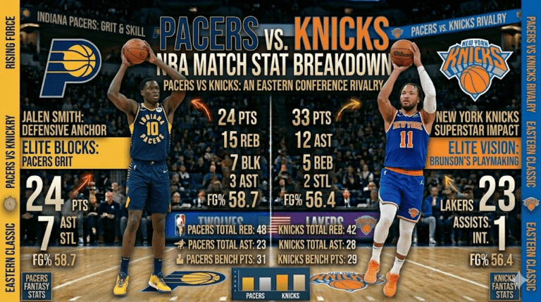 Pacers vs Knicks Match Player Stats