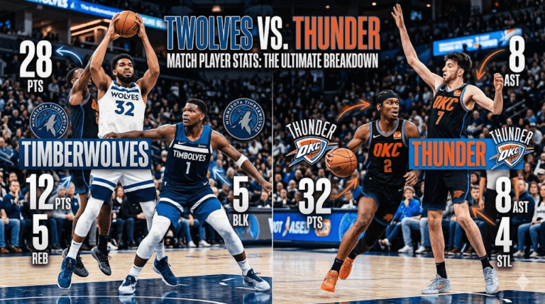 Timberwolves vs Oklahoma City Thunder Match Player Stats
