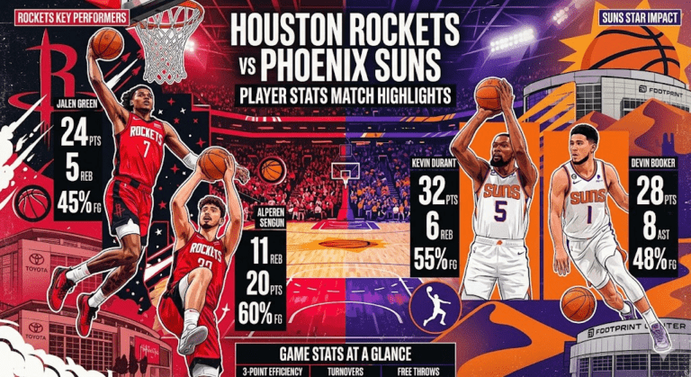 Houston Rockets vs Phoenix Suns Match Player Stats