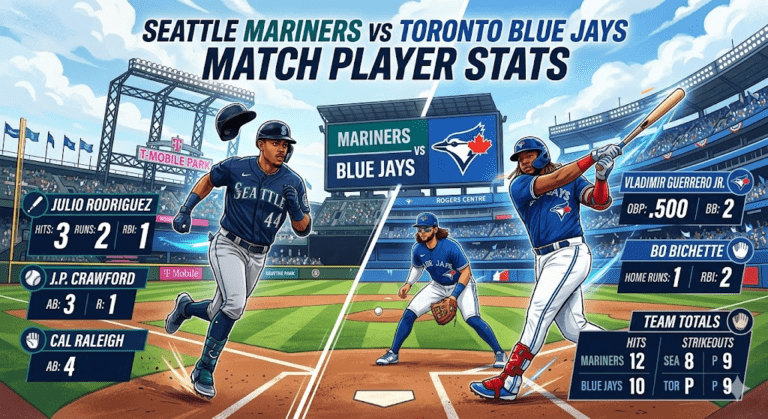 Seattle Mariners vs Toronto Blue Jays Match Player Stats