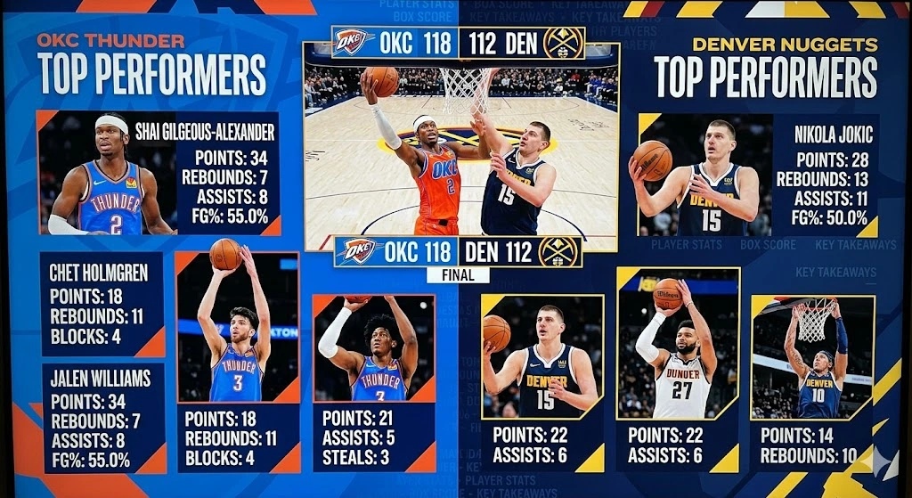 OKC Thunder vs Denver Nuggets Match Player Stats