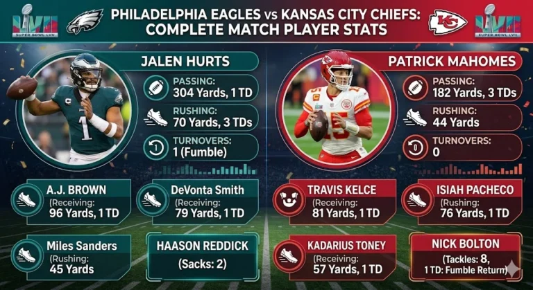 Philadelphia Eagles vs Kansas City Chiefs Match Player Stats