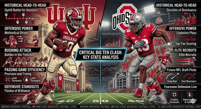 Indiana Hoosiers Football vs Ohio State Buckeyes Football Stats