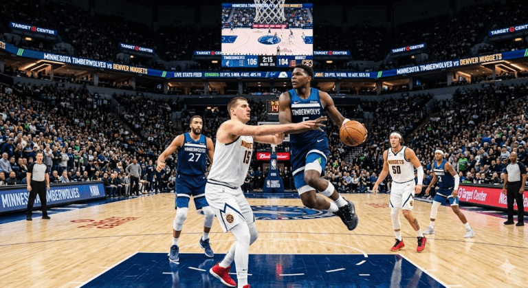 timberwolves vs denver nuggets match player stats