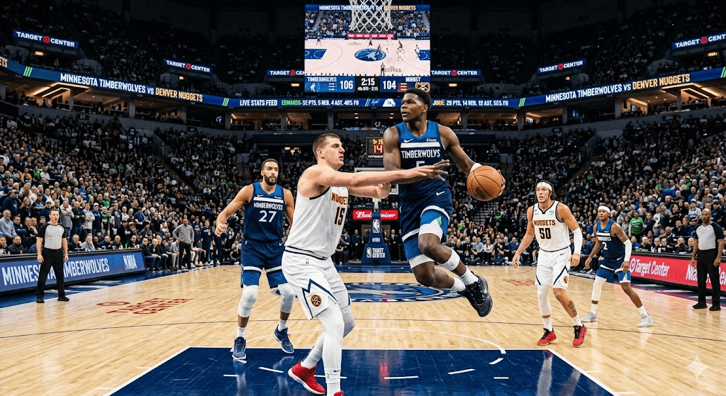 timberwolves vs denver nuggets match player stats