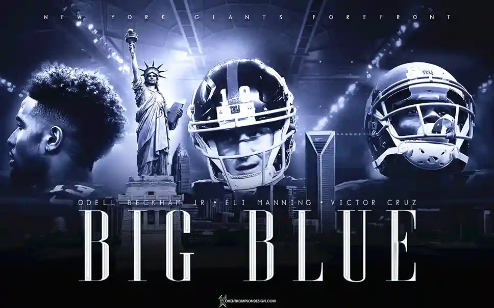 New York Giants legends Odell Beckham Jr, Eli Manning and Victor Cruz wallpaper