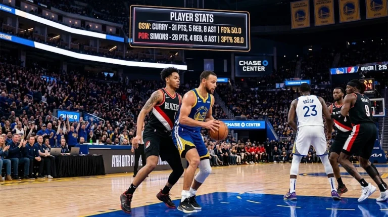 Golden State Warriors vs Portland Trail Blazers Match Player Stats