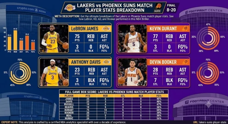 Lakers vs Phoenix Suns Match Player Stats