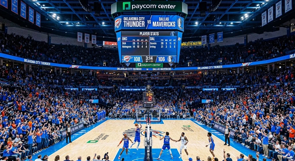Oklahoma City Thunder vs Dallas Mavericks Match Player Stats