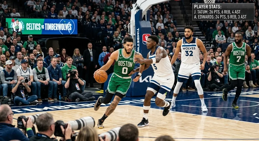 celtics vs timberwolves match player stats