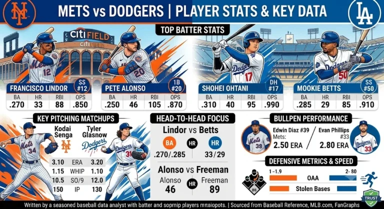 Mets vs Dodgers Match Player Stats