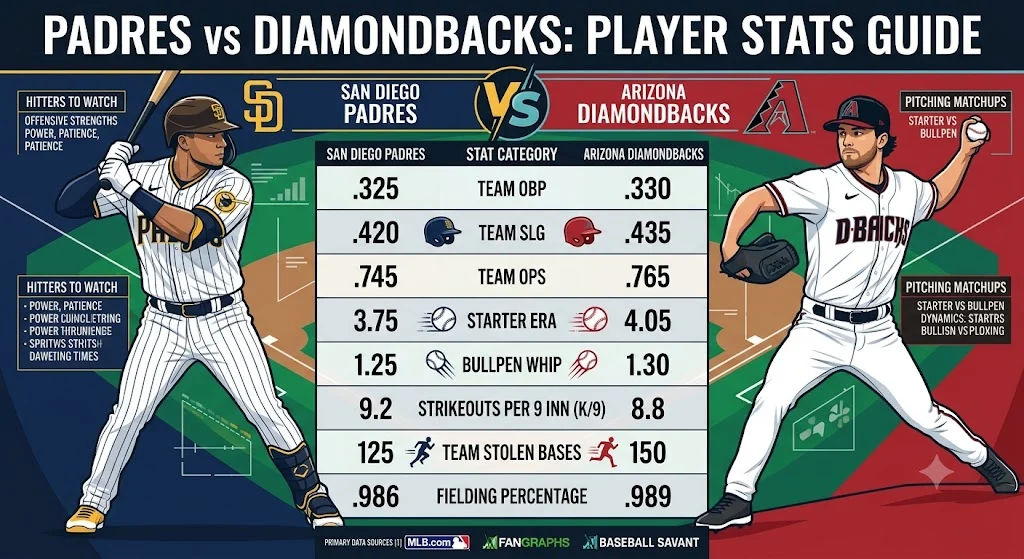 Padres vs Diamondbacks Match Player Stats