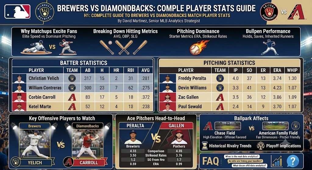 Milwaukee Brewers vs Arizona Diamondbacks match player stats