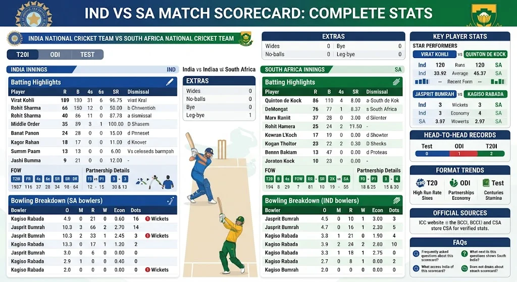 india national cricket team vs south africa national cricket team match scorecard