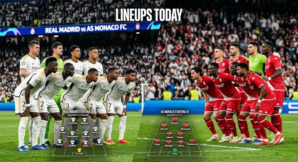 Real Madrid vs AS Monaco FC Lineups