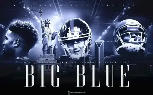 New York Giants team logo and stadium view