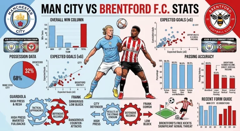 Man City vs Brentford F.C. Stats