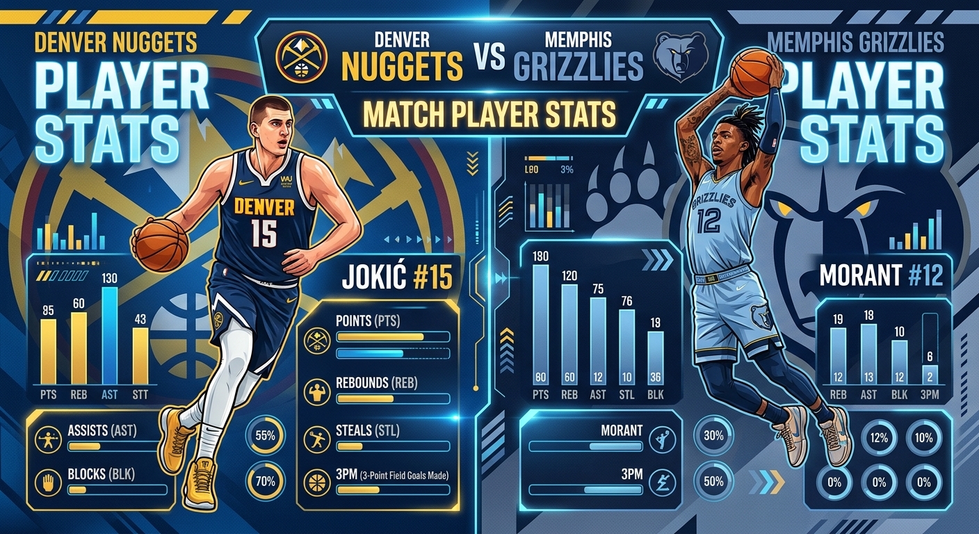 Denver Nuggets vs Memphis Grizzlies Match Player Stats